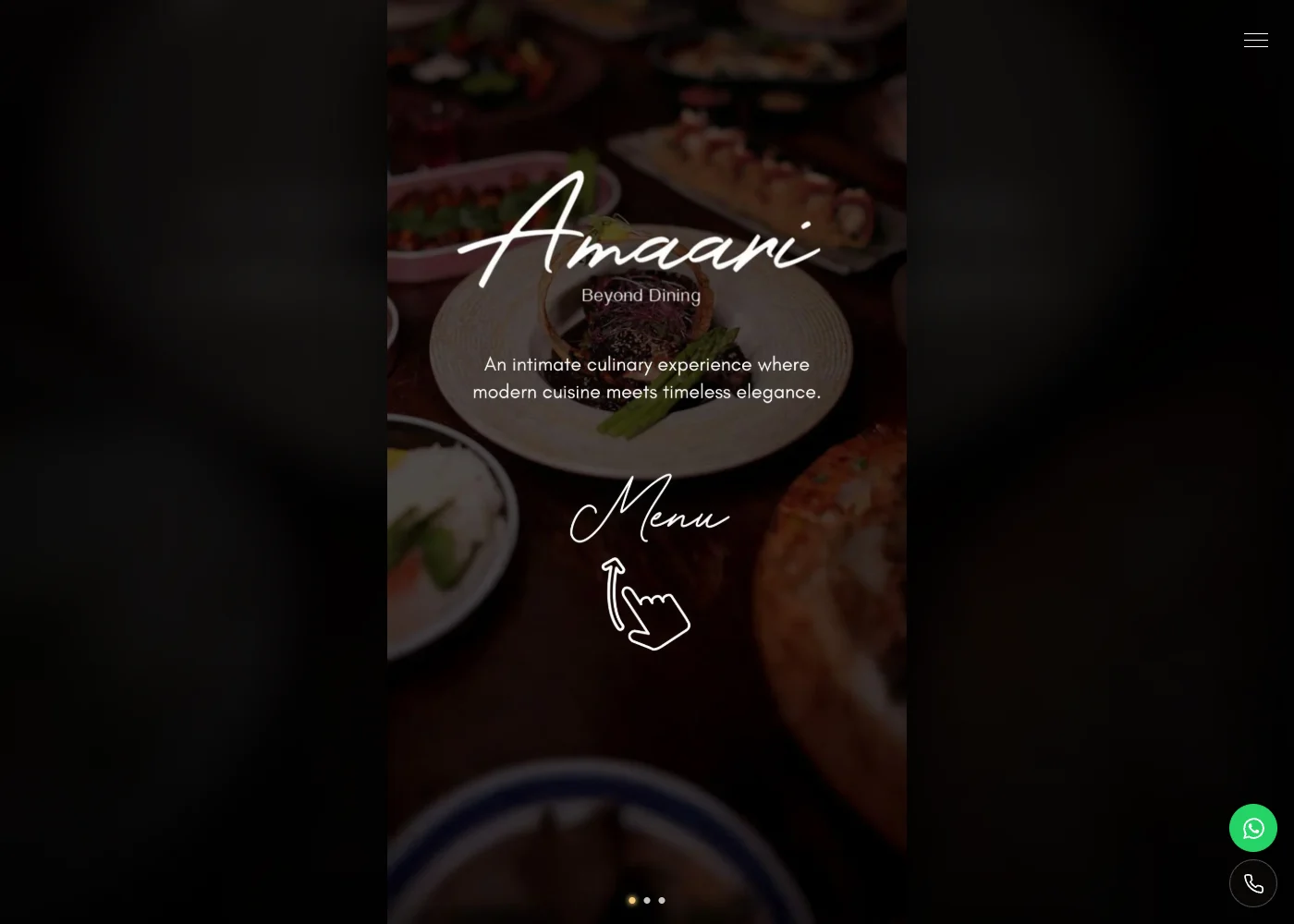 Amaari Beyond Dining website preview