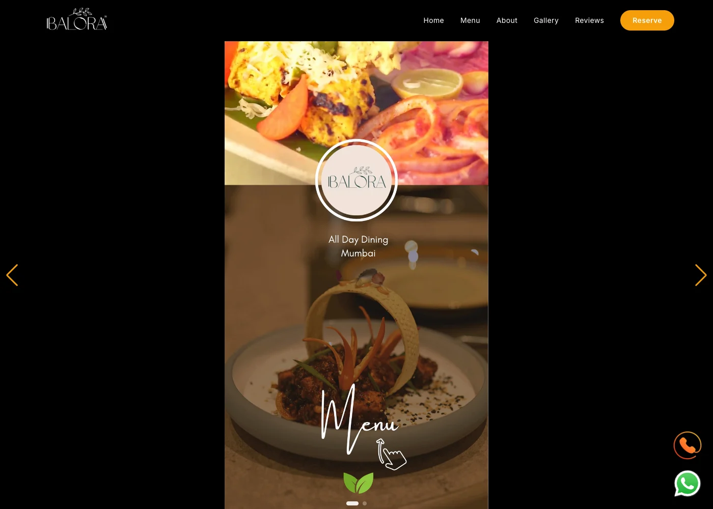 Balora All Day Dining website preview