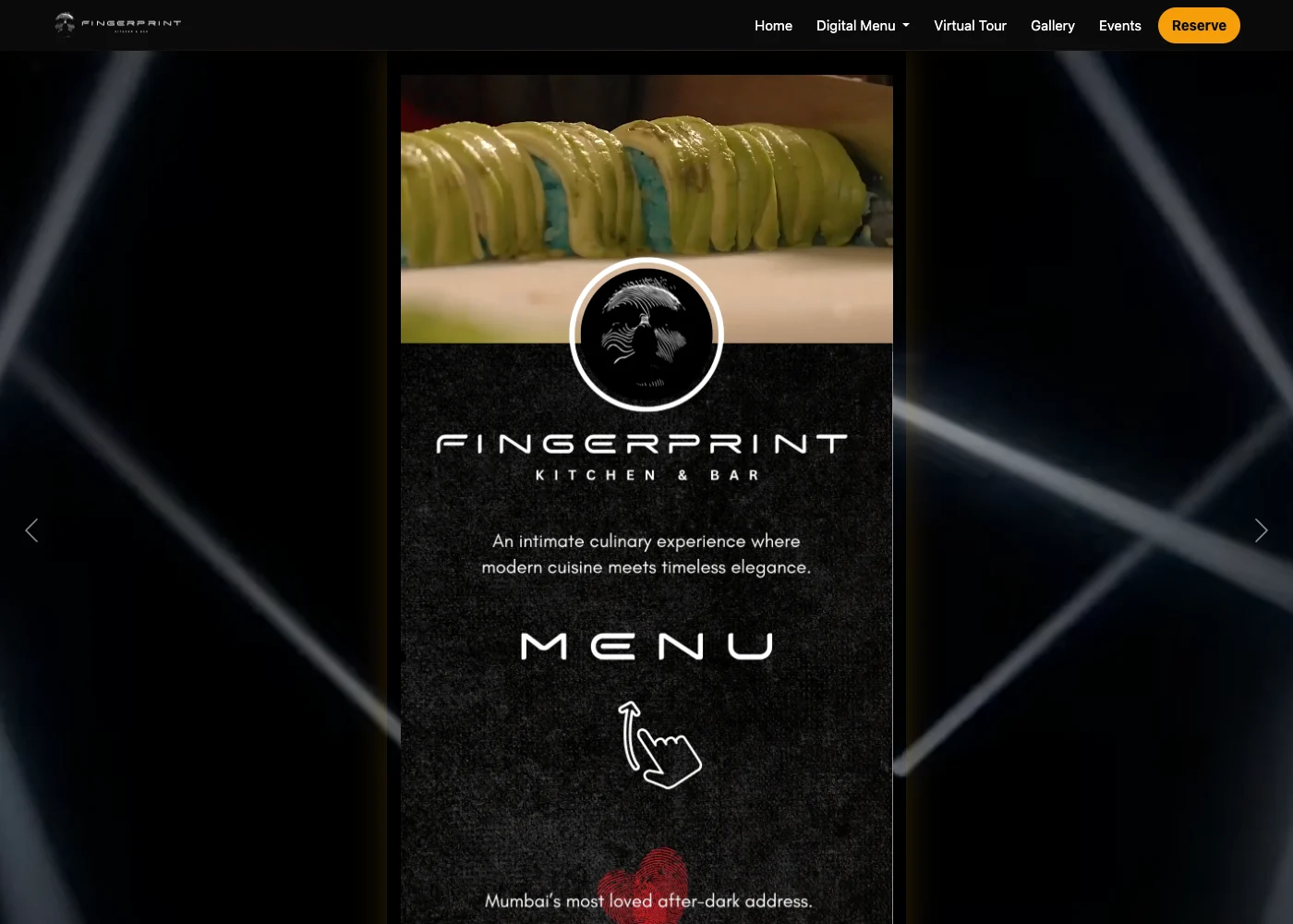Fingerprint Kitchen & Bar website preview